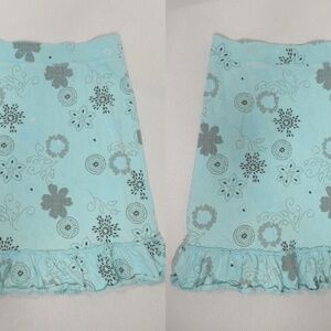 Fresh‎ Produce Light Blue Black Cotton Skirt Ruffle Hem Small S 21321